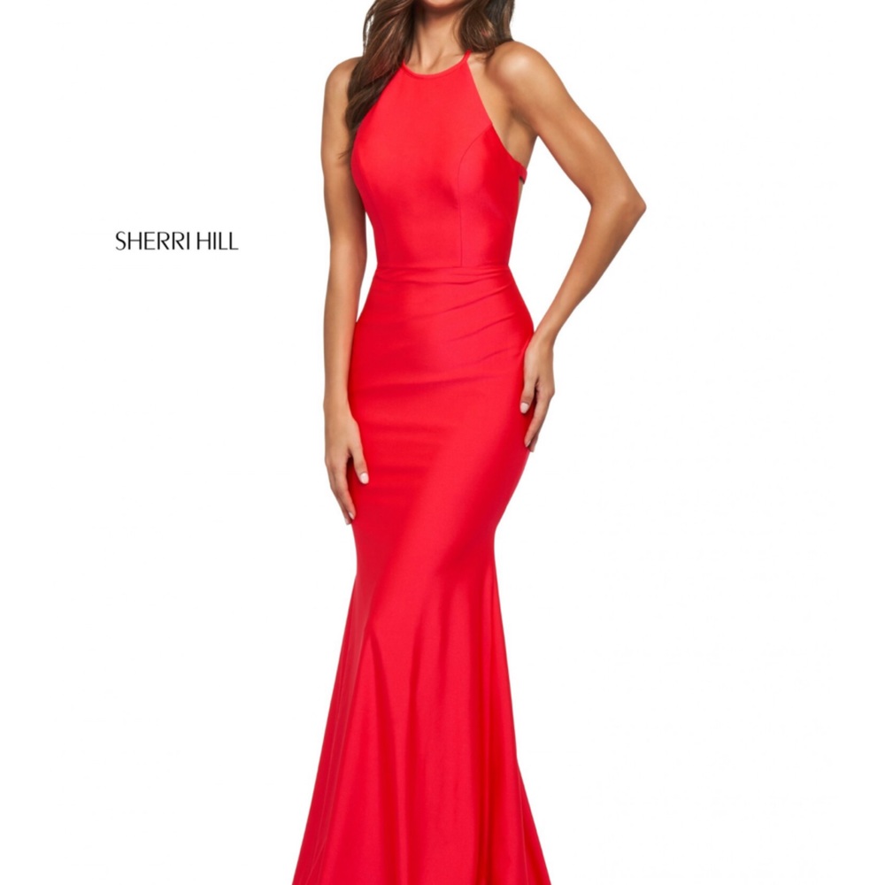 Sherri Hill Size 14 (runs small) bright pink gown